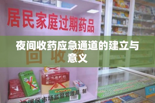 昆明夜间收药应急通道的建立与意义